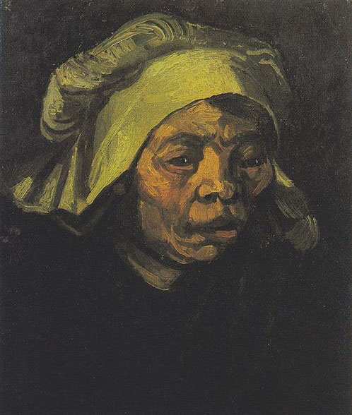 Vincent Van Gogh Head of a Peasant woman with white hood